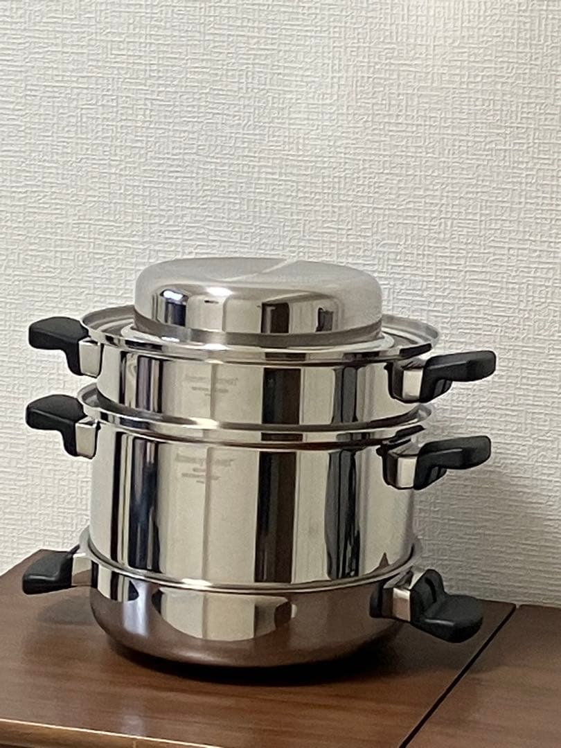 アムウェイ　クックウェア　ステンレス圧力鍋 3段 蒸し器付き