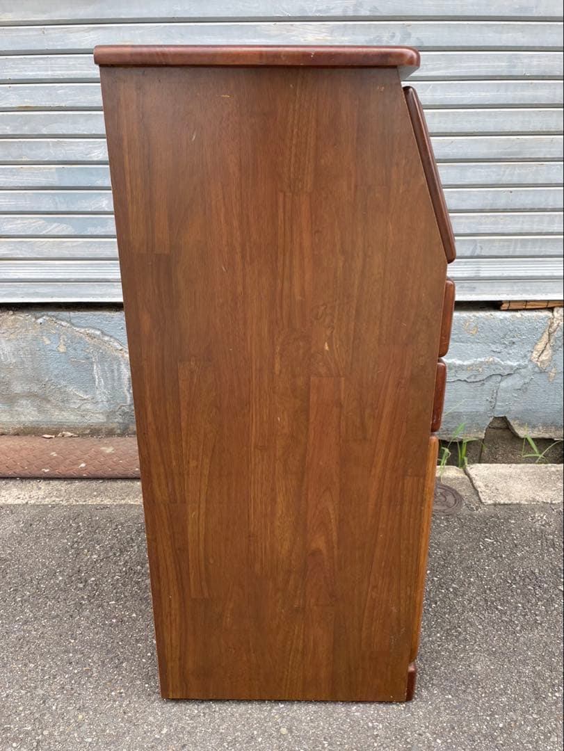 ライティングビューロー　木製電話台 引き出し付き ブラウン