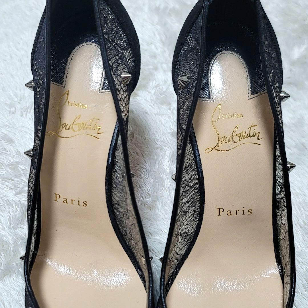 美品✨Christian Louboutin レース ハイヒール スタッズ