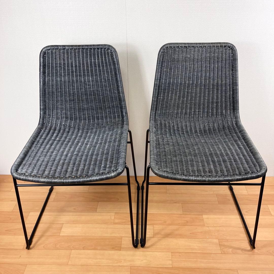 【展示未使用】Oliver オリバー　正規品　藤 ラタンチェア 2脚セット