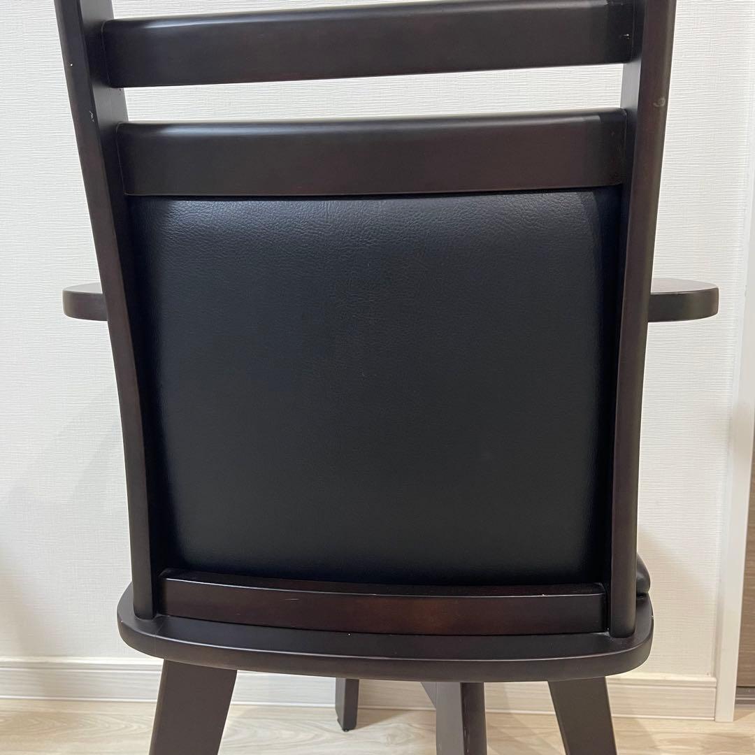 回転式チェア 黒 肘置き付き×二式