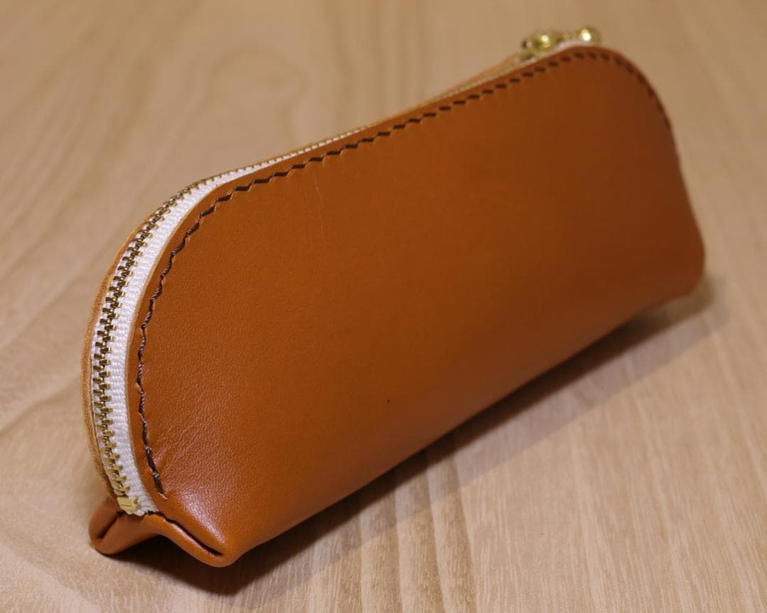 【やまー】新品　ペンケース　黒革　YKKエクセラ