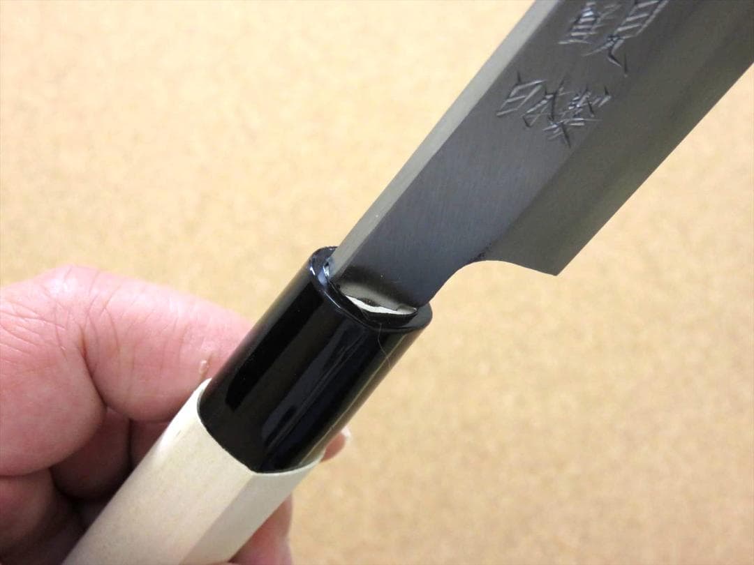 関の刃物 柳刃包丁 205mm SK5 軟鉄 片刃 右利き用 刺身包丁 朴の木