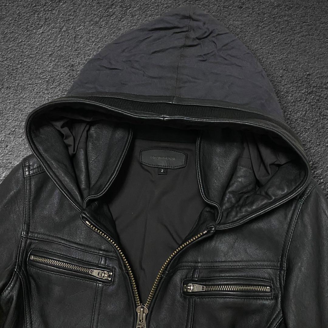 ジャケット・アウター JACKROSE gasmask hooded leather jacket