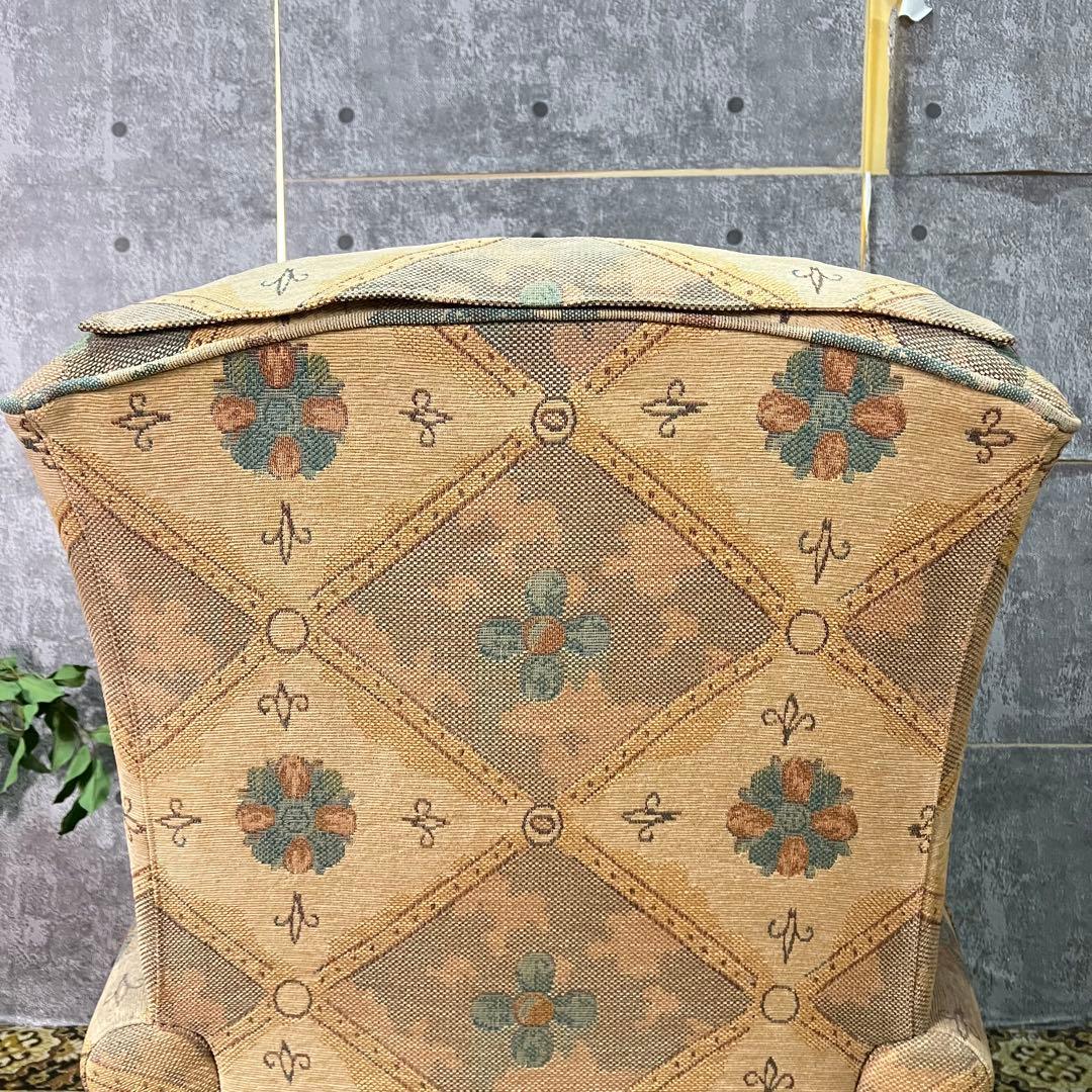 ꧁クラシック家具꧂1人掛けソファ アームソファ アンティーク 王宮 パッチワーク