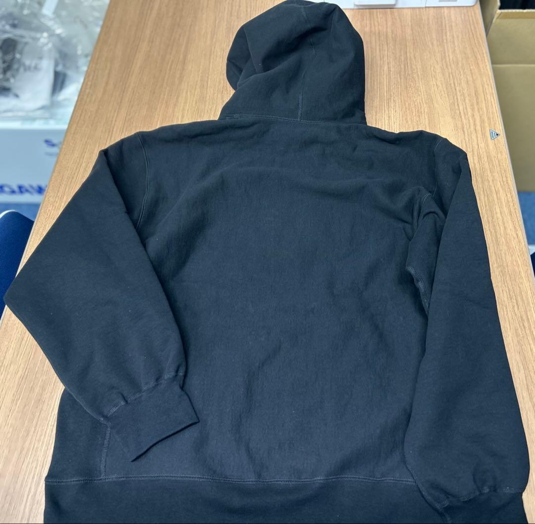 ジョー17Supreme フード パーカー 刺繍ロゴ 黒 XXL