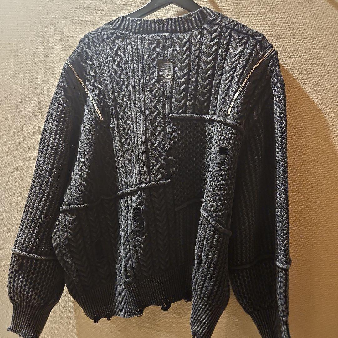 【新品タグ付き】HARE ダメージ加工 ダークグレー カーディガン