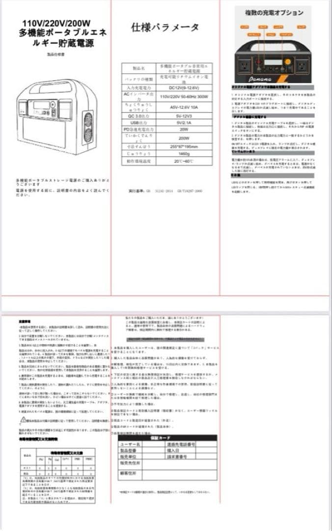 【ポータブル電源】166.5Wh.出力200W YIZENTURY