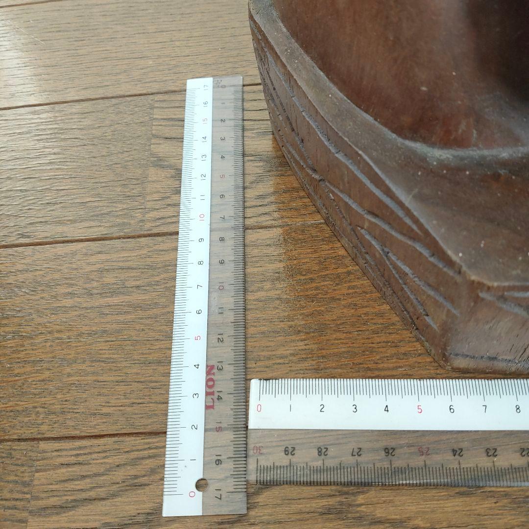 木製馬の彫刻 置物 約28cm高