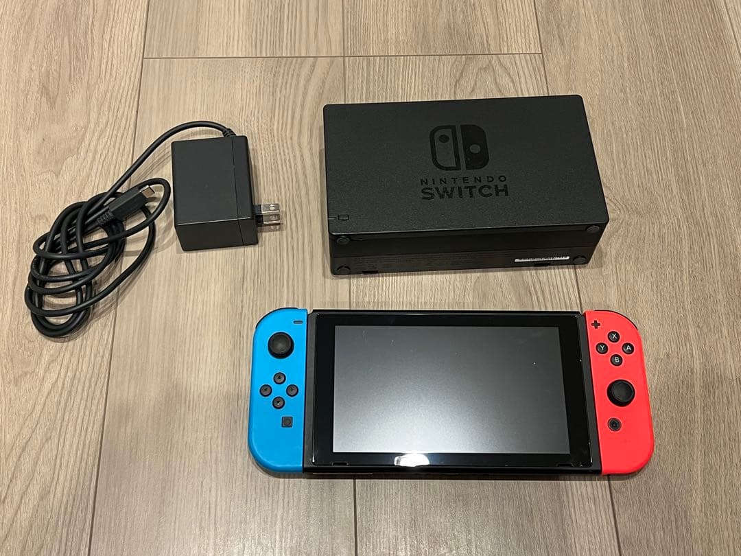 Nintendo Switch 赤/青 本体 ACアダプター、保護ガラス 付き