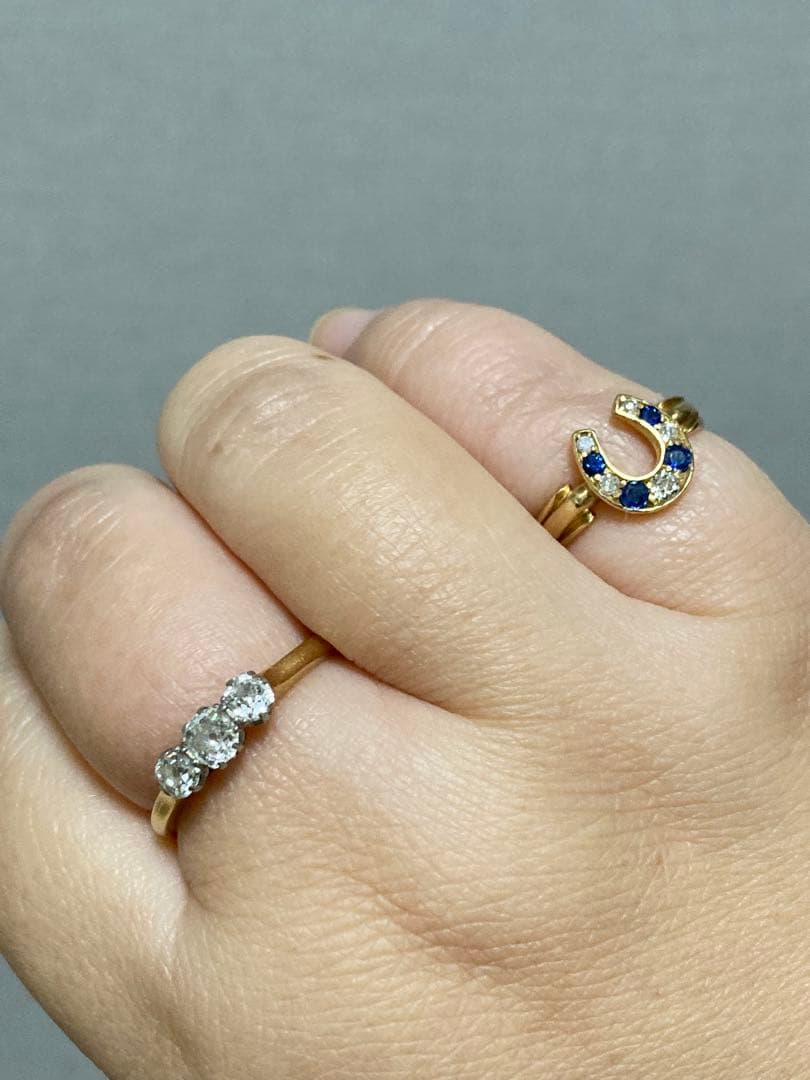 t*o様 オールドマインカットダイヤモンド　トリロジーリング　エドワーディアン