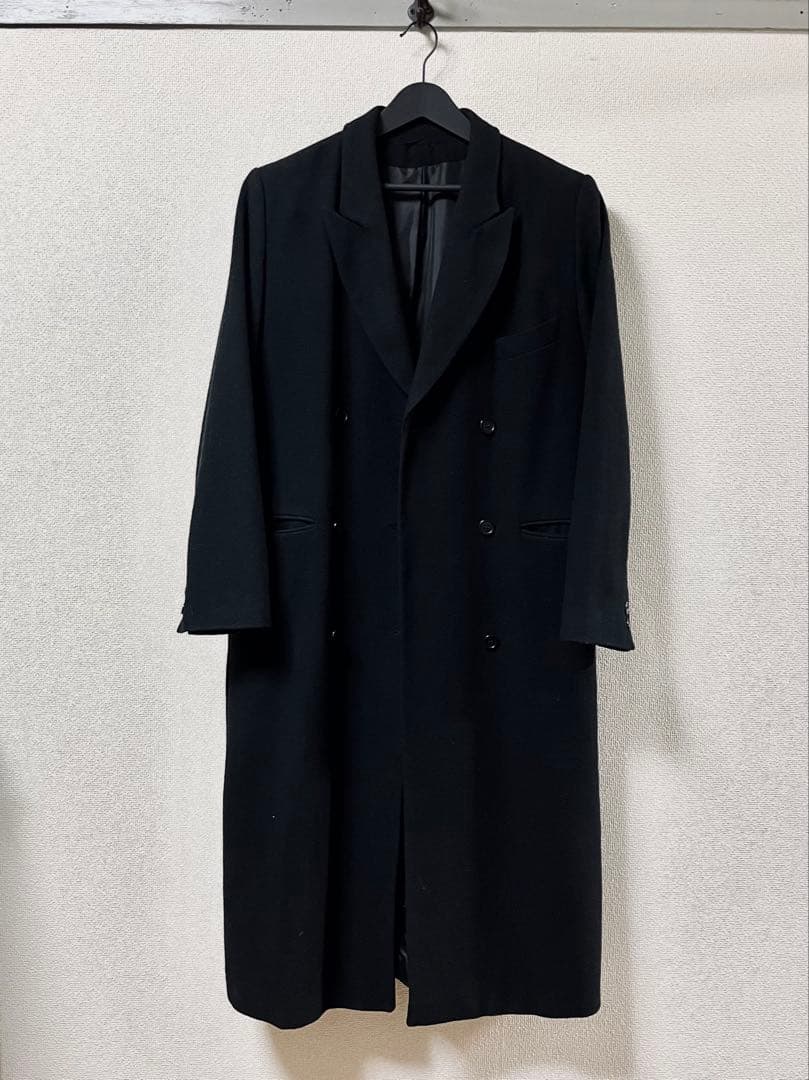 古着 canda 黒 ブラック ダブルブレスト ロングコート