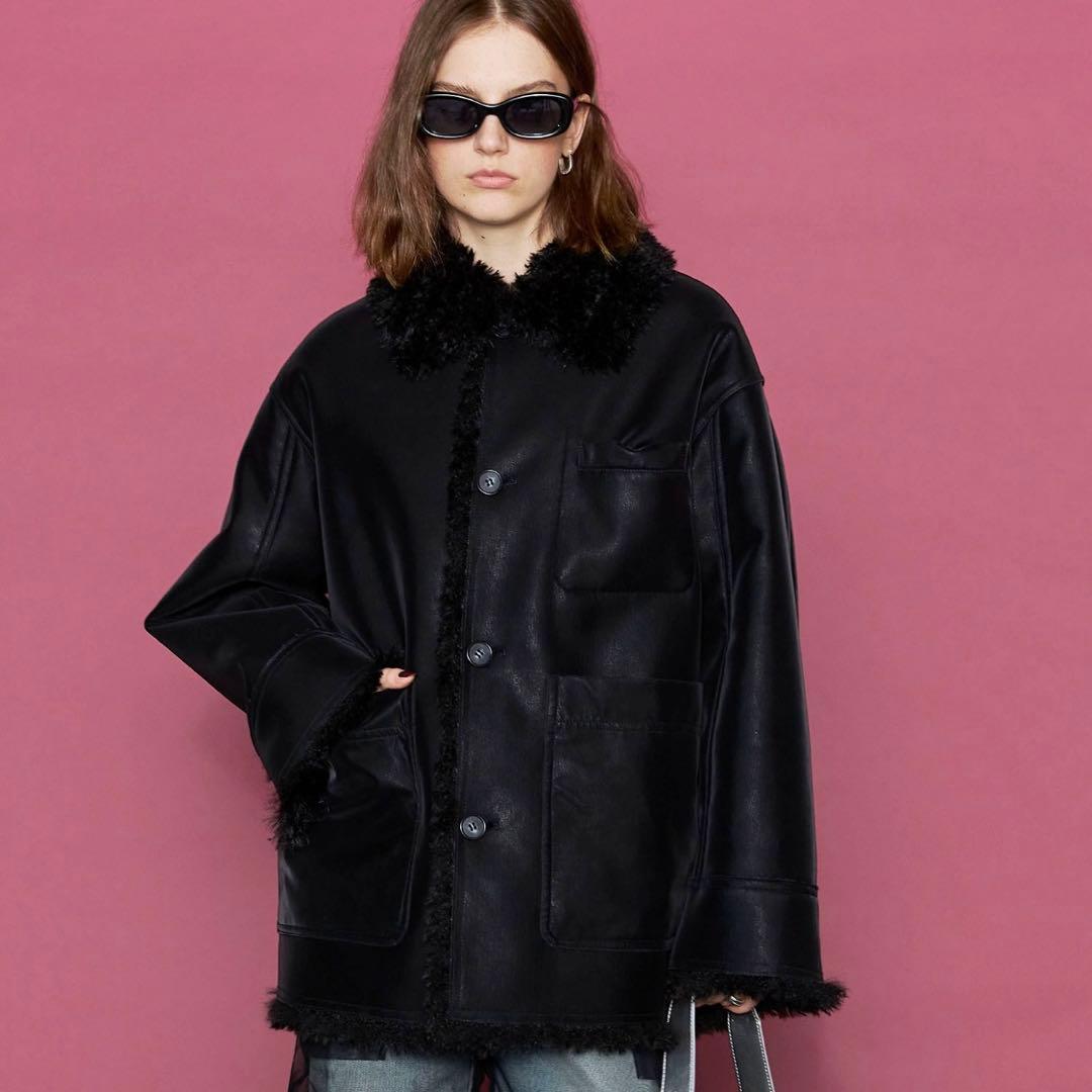 【メゾンスペシャル】MAISON SPECIALヴィーガンレザームートンブルゾン