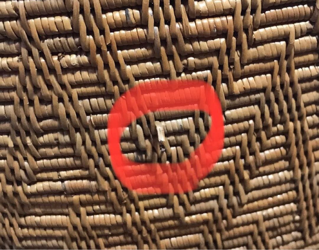 アタ製　フタ付大型カゴ　バスケット小物入れ　中古品