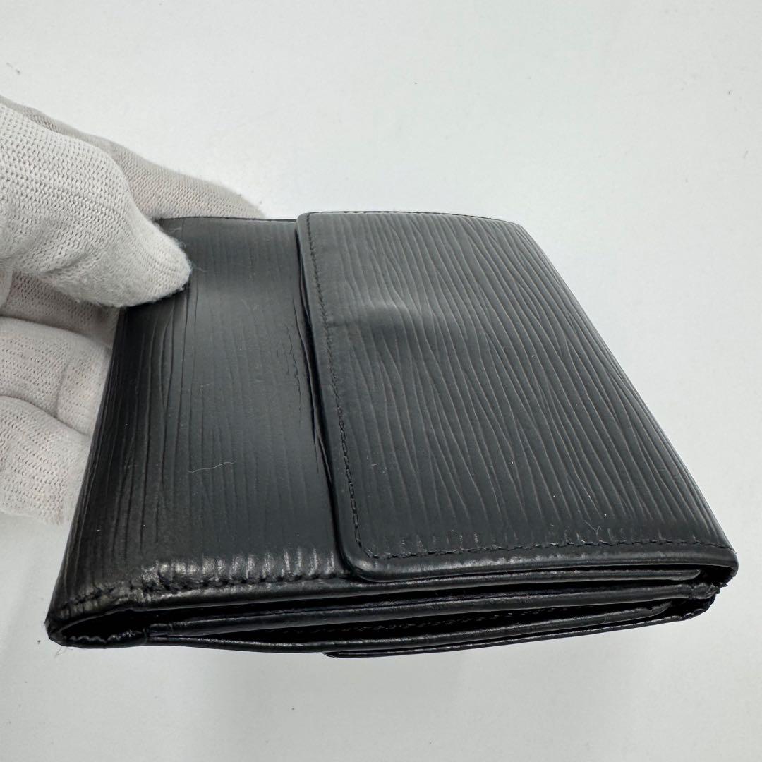 ルイ ヴィトン エピ ポルトモネ ビエ カルトクレディ レザー 3つ折財布 黒
