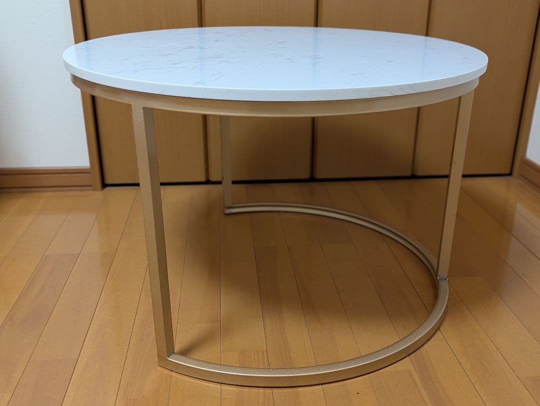円形　大理石柄　テーブル