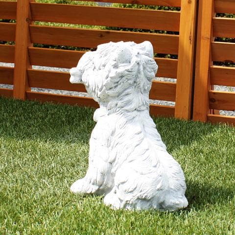 骨をくわえた犬のオブジェ H23cm