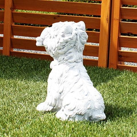 骨をくわえた犬のオブジェ H23cm