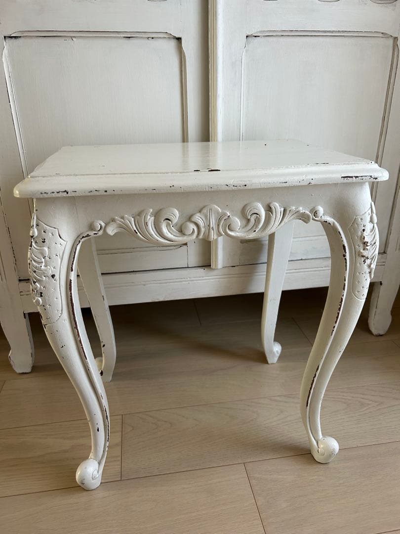 フランスシャビーシック ホワイトミニテーブル