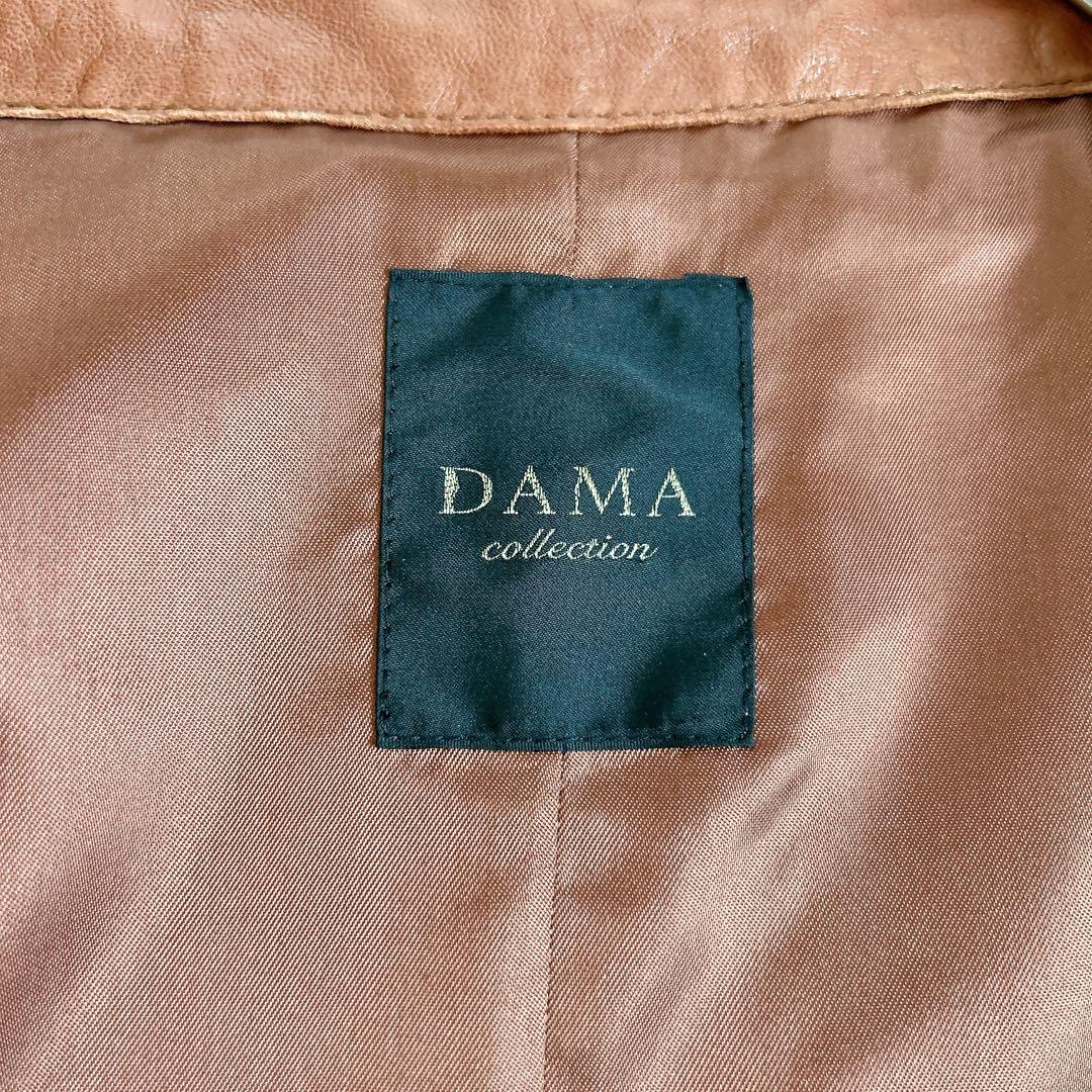 美品⁂ダーマコレクション⁂ラムレザージャケットコート　ドローコード　ブラウン　M