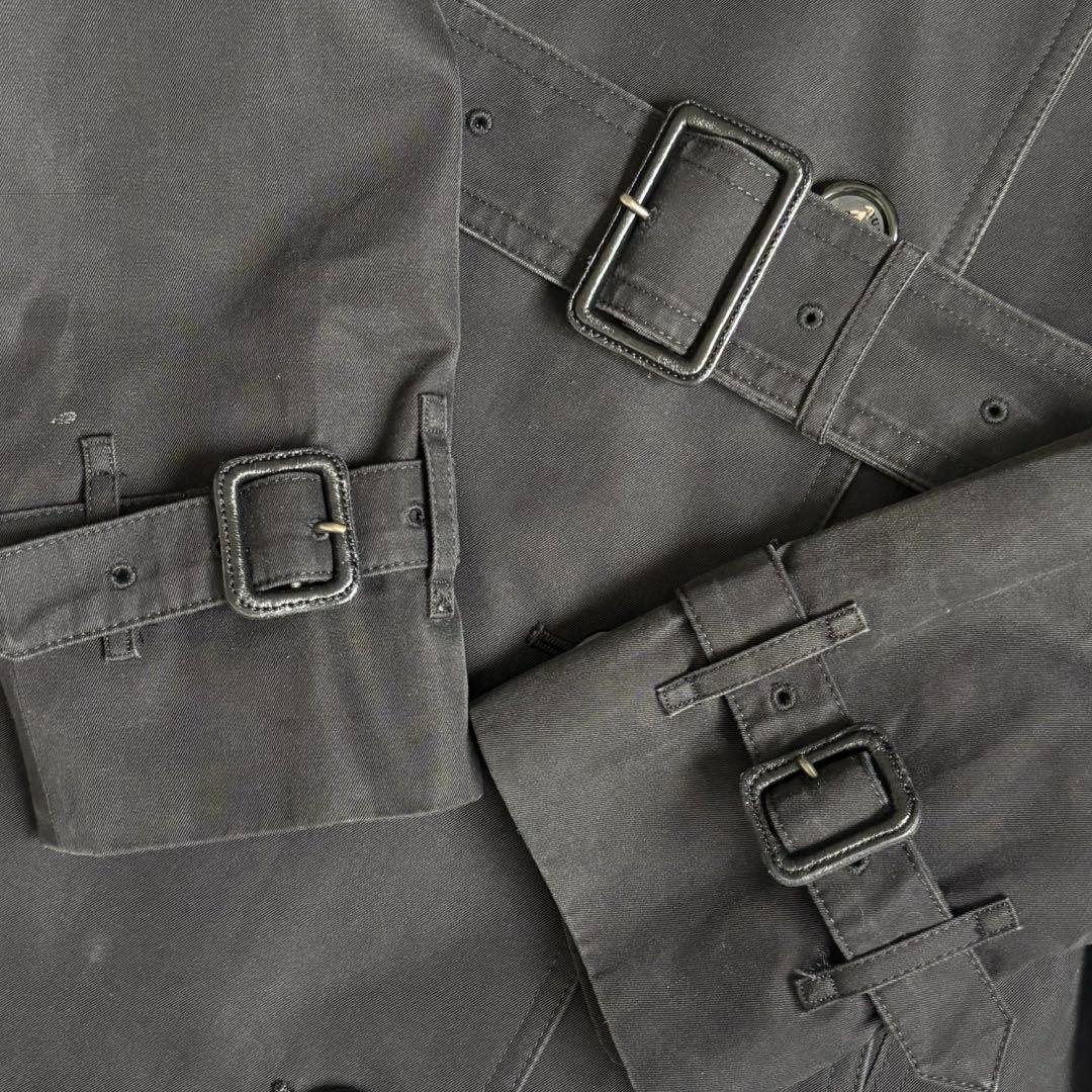 人気◆バーバリーロンドン ライナー ベルト付 トレンチコート 36 黒