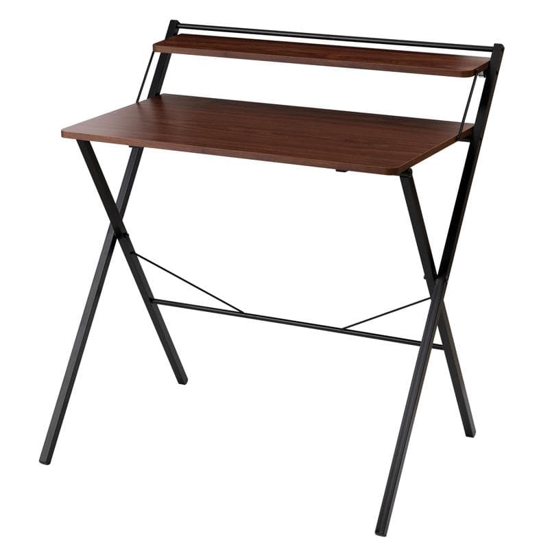 【新品・送料無料】幅80cm◎棚付折りたたみワークデスク テーブル