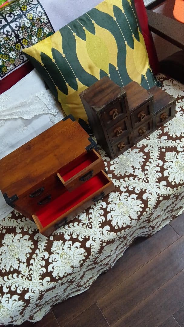古道具　アンティーク　雑貨　和箪笥　木製引き出し　小物入れ　昭和レトロ　木箱