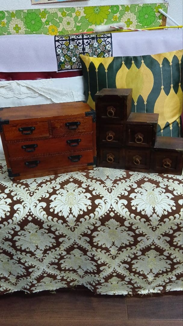 古道具　アンティーク　雑貨　和箪笥　木製引き出し　小物入れ　昭和レトロ　木箱