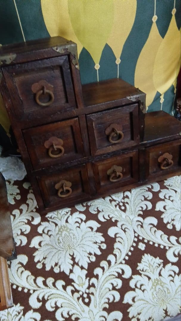 古道具　アンティーク　雑貨　和箪笥　木製引き出し　小物入れ　昭和レトロ　木箱