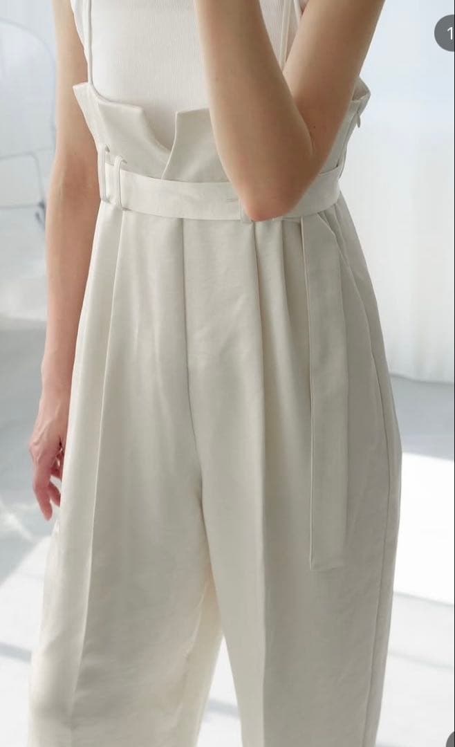 roughlow otona satin wide salopetteアイボリー
