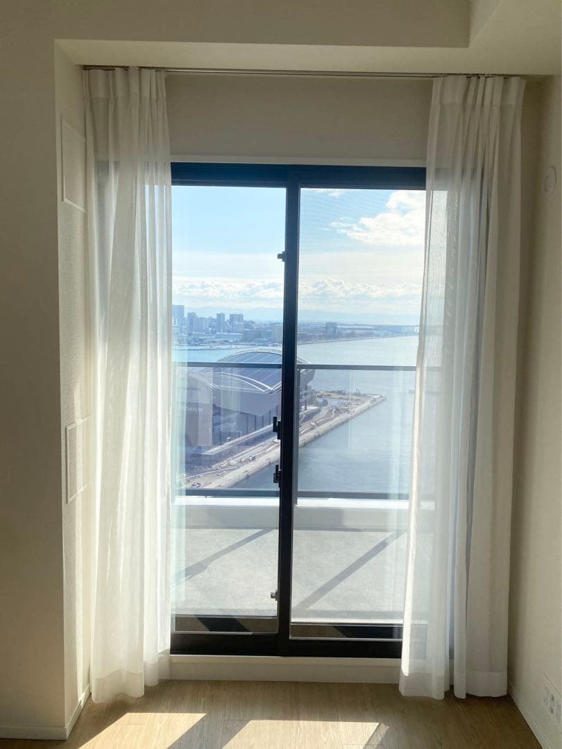 レースカーテン　サンゲツ　防炎　幅97丈240アジャスターフック　ホワイト　2枚