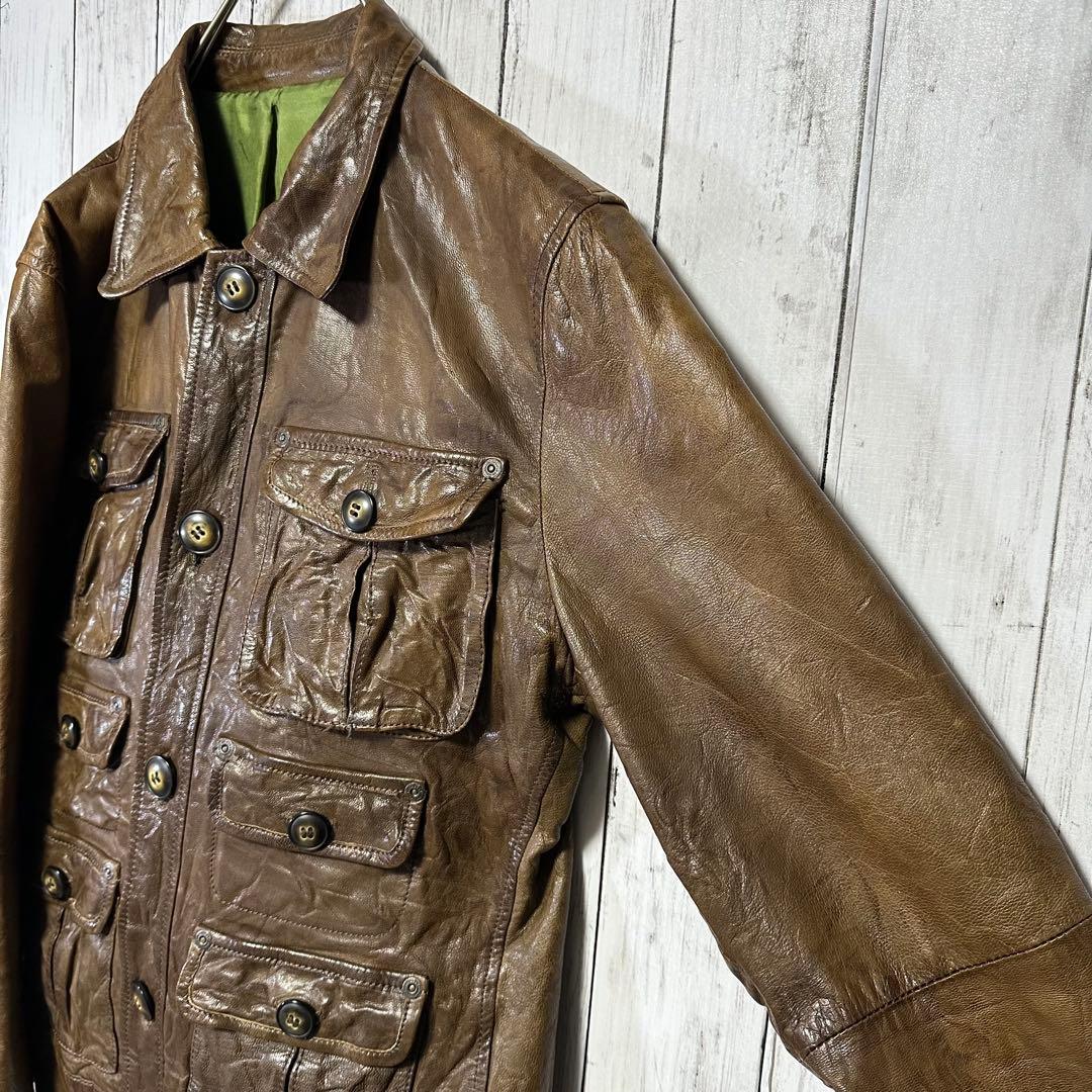 【291295=HOMME】ゴートスキン☆レザージャケット☆ライダース☆本革　3