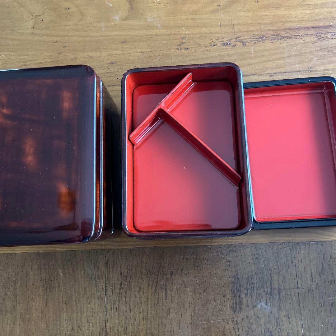 かわいこちゃん専用輪島塗り茶色の2段重ね弁当箱　２個セット