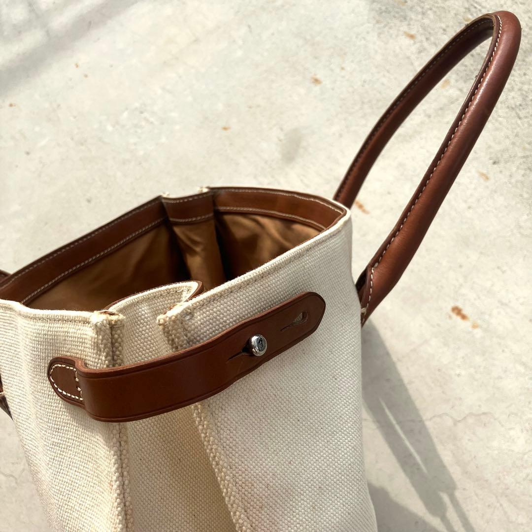 Ralph Lauren トートバッグ キャンバス素材 本革ハンドル タッセル
