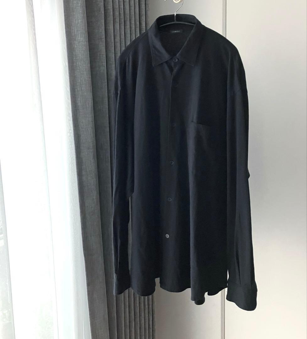 COMOLI 25SS ジャージ コモリシャツ サイズ1 ブラック