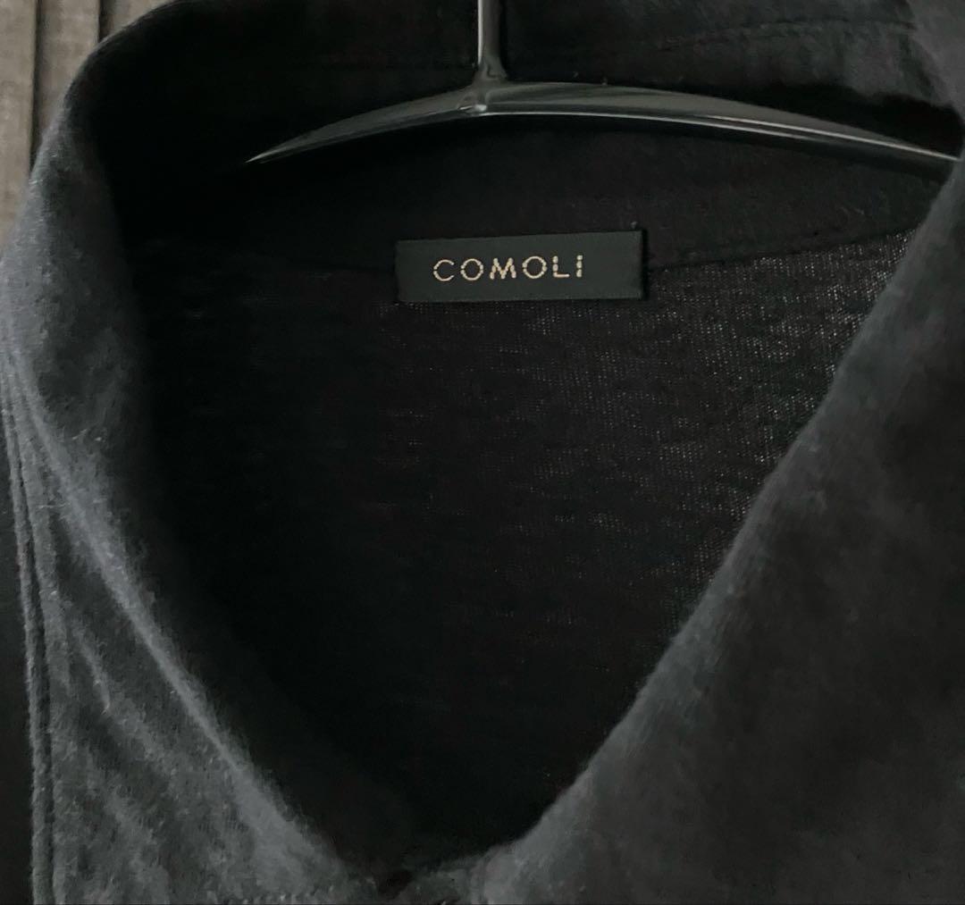 COMOLI 25SS ジャージ コモリシャツ サイズ1 ブラック