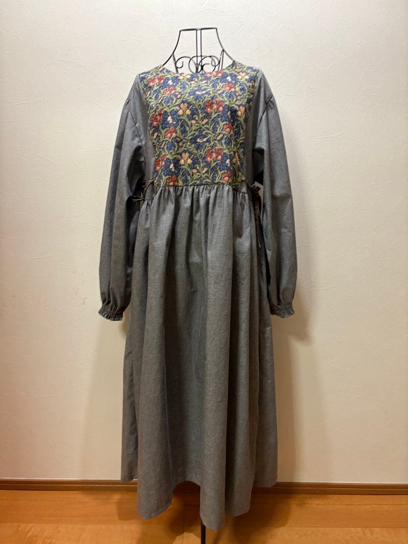 割烹着 おしゃれ ハンドメイド【ウィリアム モリス アイリス】