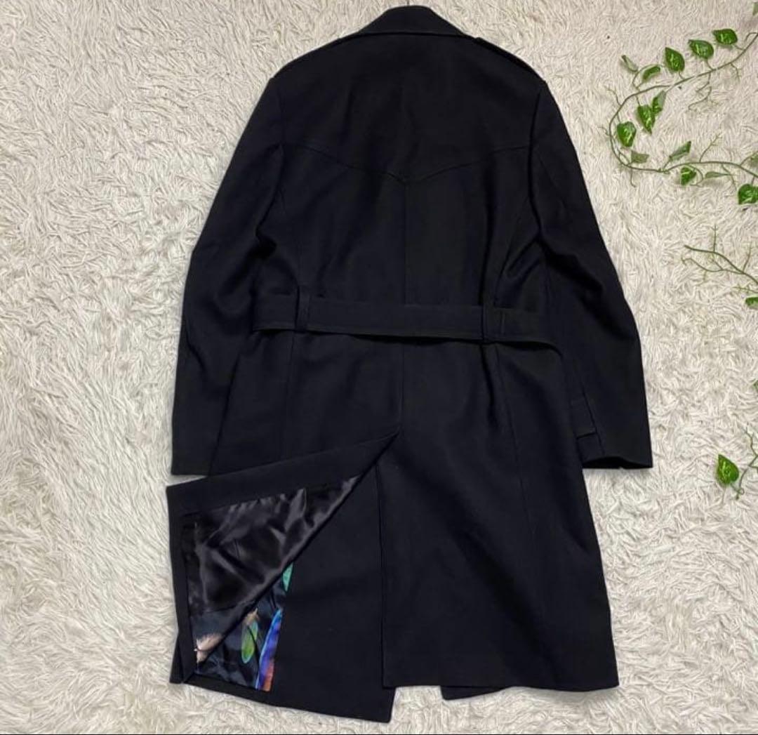 ポールスミス フェザー柄 トレンチコート 17AW 黒 S