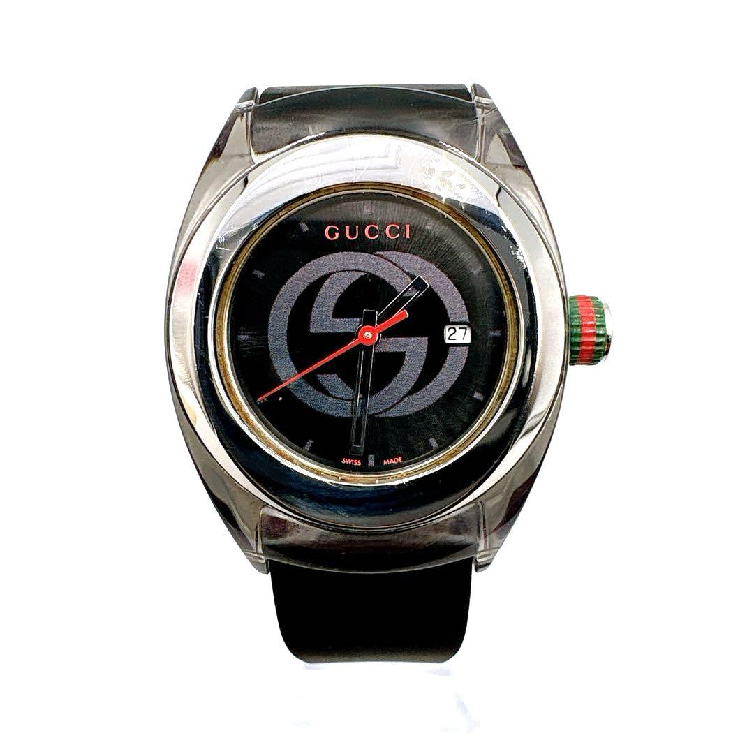 【新品電池&ベルト】GUCCI シンク 137.3 レディース 時計 デイト