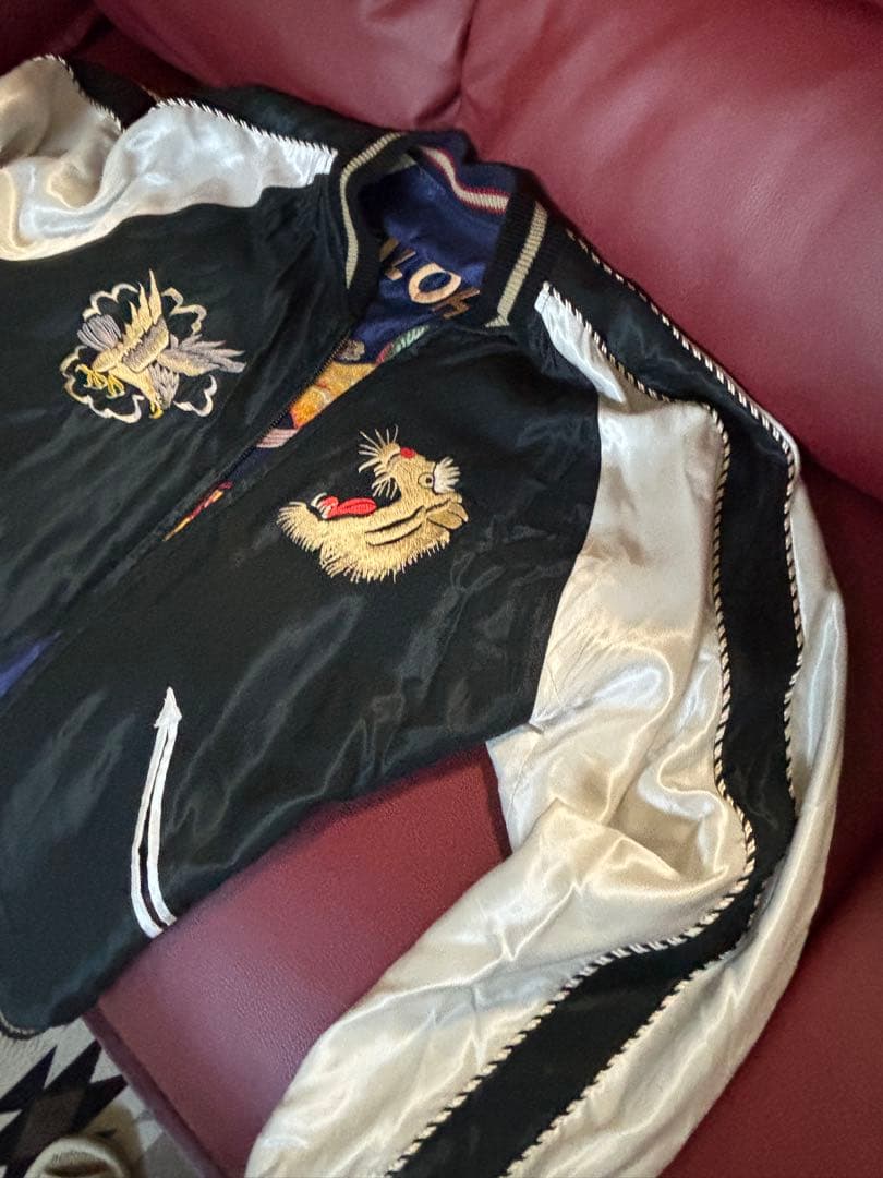 テーラー東洋　ブラック/ ネイビーブルー リバーシブル　スカジャン ヒノヤ別注