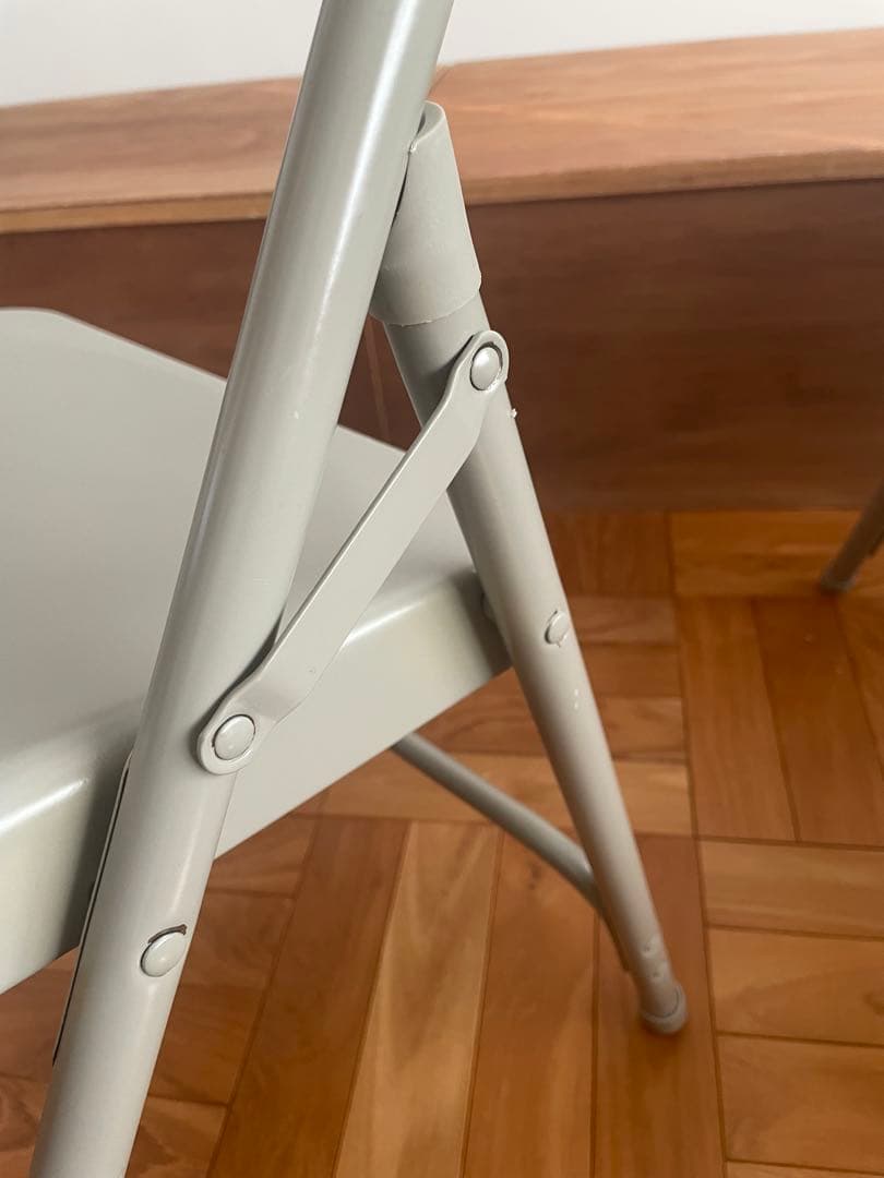 TUBULAR STEEL FOLDING CHAIR グレー2脚