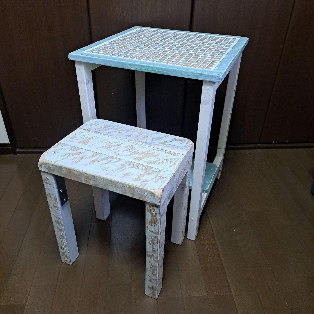 ガーデンテーブル&スツールセット ハントメイド　期間限定値下