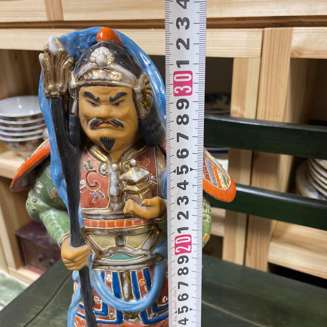 九谷焼毘沙門天　石川県九谷焼　骨董 仏教美術　古美術　金彩の七福神戦いの神