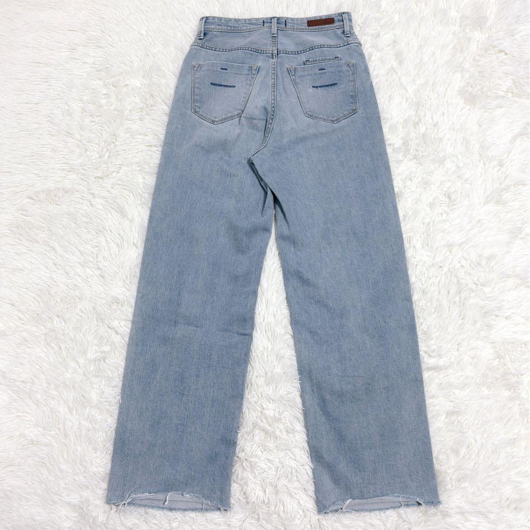 極美品✨ ヤヌーク リリス ライトブルー デニムパンツ ワイドストレート 25