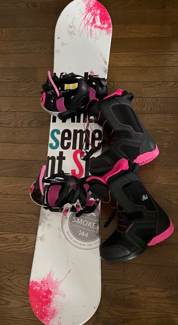 スノーボード 144 ブラック/ピンク ブーツ24.5