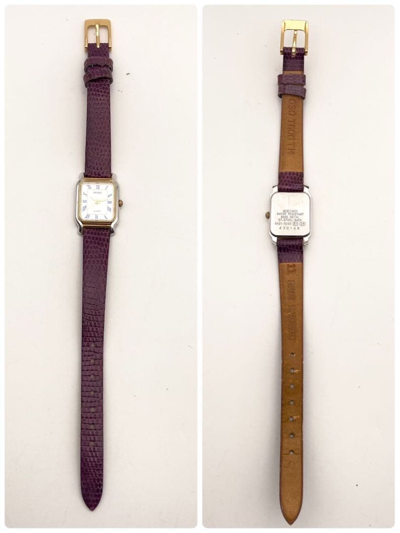 【稼働】SEIKO LUCENT 新品電池 腕時計 レディース スクエア 美品