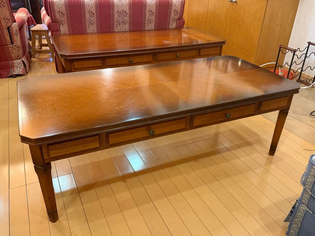 【引き取り限定】コスガ アンティーク調 ローテーブル ①