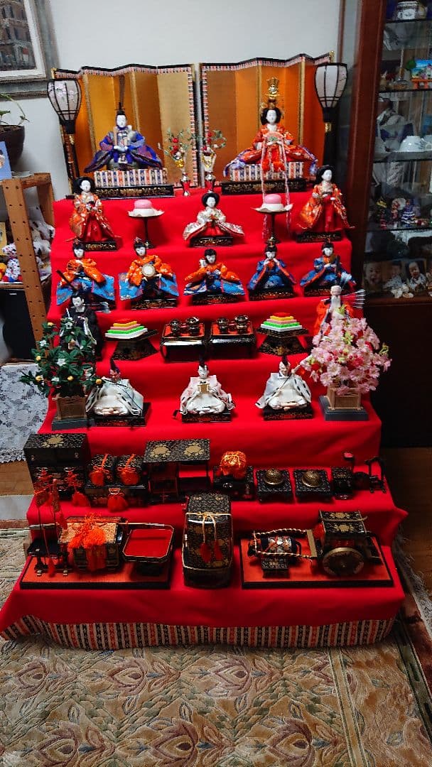 ひな人形 7段 15人飾り