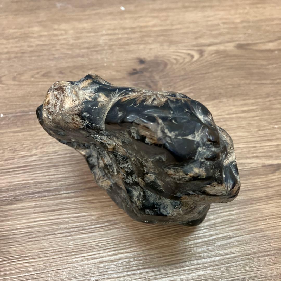 4F 希少 天然 菊花石 観賞石 盆石 水石 木製台座付き 置物 インテリア