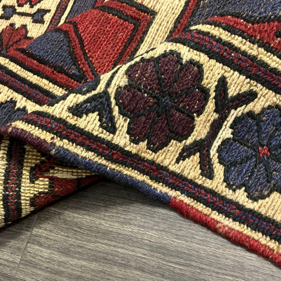 ヴィンテージ トライバルラグスマック手織りキリムアフガニスタン82x133cm